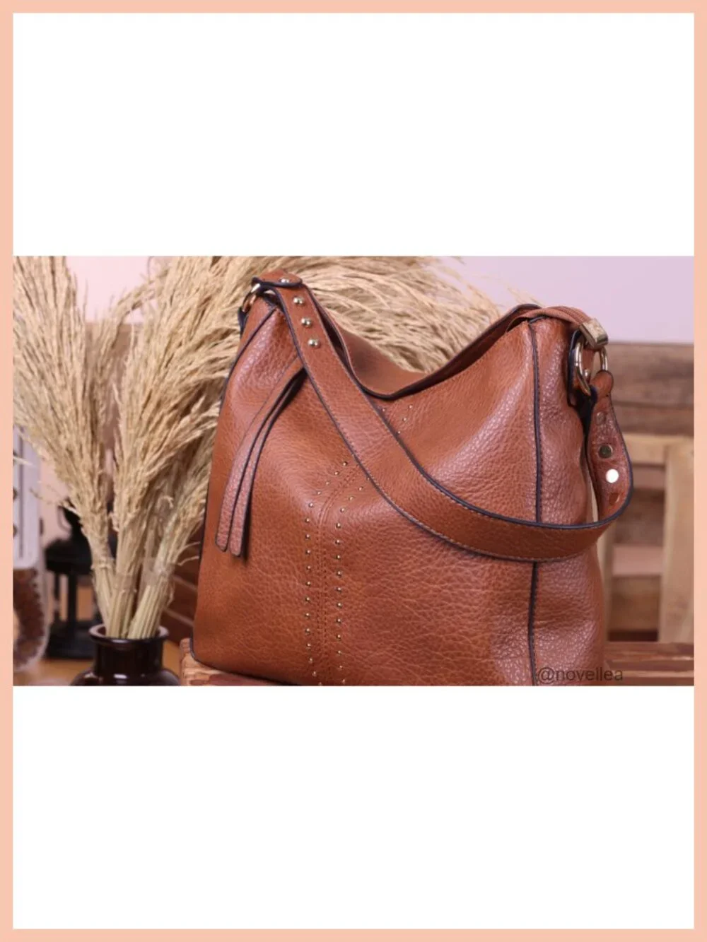 Vegan Leather Hobo Bag for Women Crossbody Purse with Detachable Strap